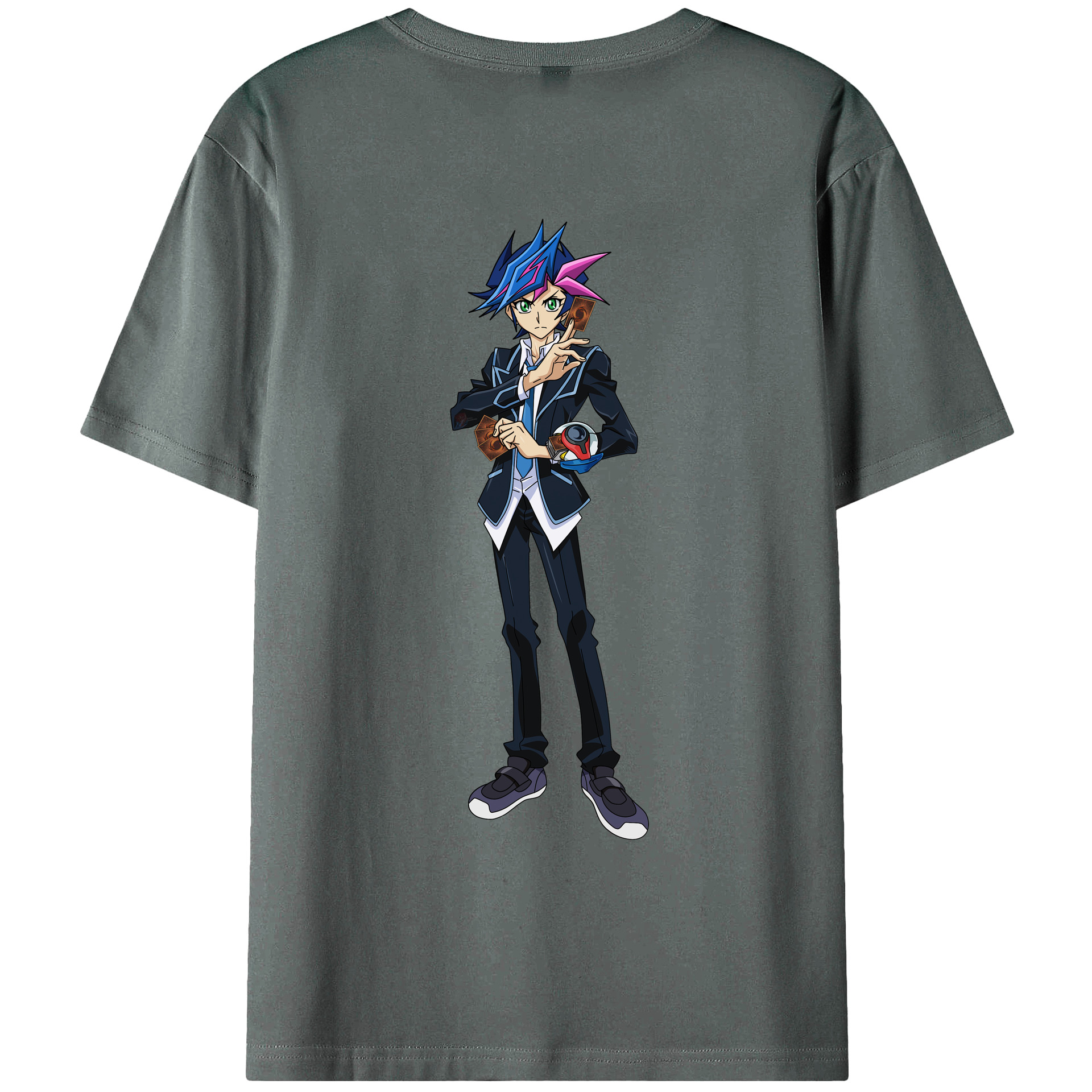 （画像用） 遊☆戯☆王 Yu-Gi-Oh! 綿100％ メンズ半袖Tシャツ（バックプリント） 通気性